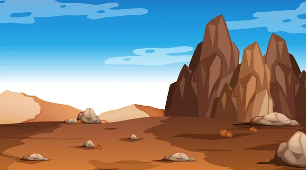 Paisaje Del Bosque Del Desierto Ilustración Escena Diurna — Vector de stock