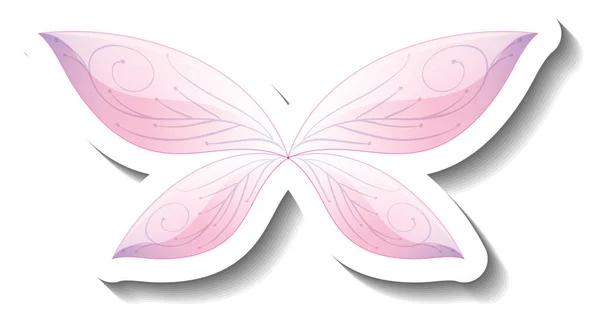 Шаблон Наклейки Розовой Бабочкой Стиле Сказки — стоковый вектор