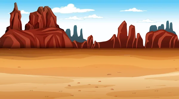 Desert Δασικό Τοπίο Στην Εικόνα Σκηνή Ημέρας — Διανυσματικό Αρχείο