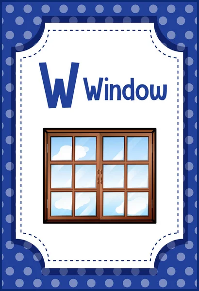 Alphabet Flashcard Letter Window Illustration — Stock Vector