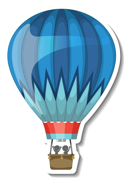 Egy Matrica Sablon Hőlégballon Levegő Elszigetelt Illusztráció — Stock Vector