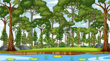 Gündüz vakti orman manzarası çizimi