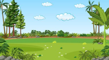 Boş doğa parkı manzarası gündüz olay yeri illüstrasyonunda