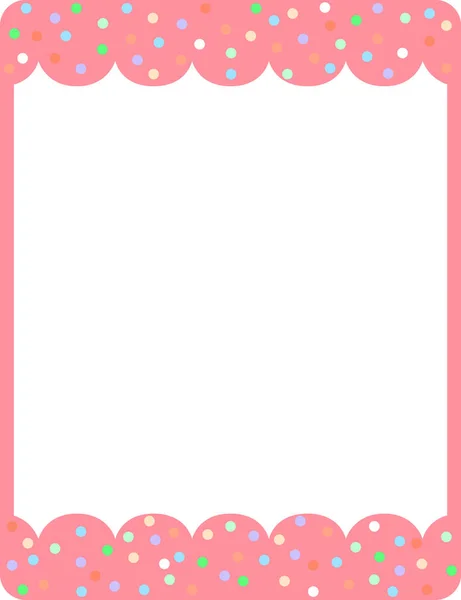 Illustration Modèle Bannière Cadre Boucle Rose Vide — Image vectorielle