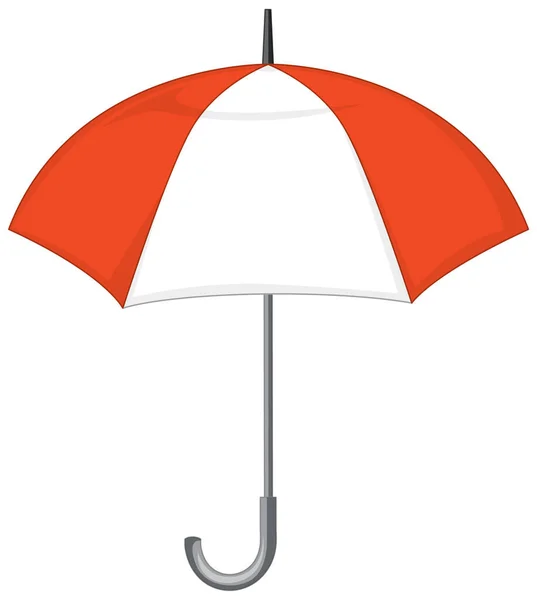 Open White Orange Umbrella Isolated Illustration — Stock Vector