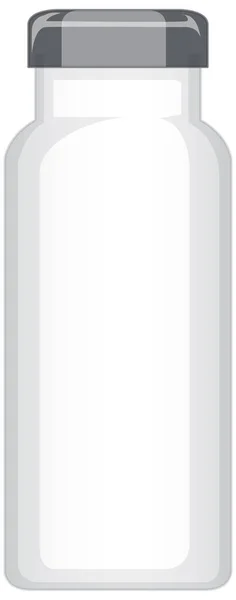 Illustrazione Isolata Bottiglia Acqua Metallo Bianco — Vettoriale Stock