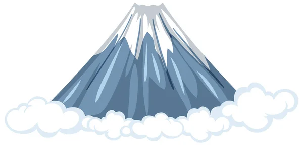 Mont Fuji Avec Nuage Dans Style Dessin Animé Isolé Sur — Image vectorielle