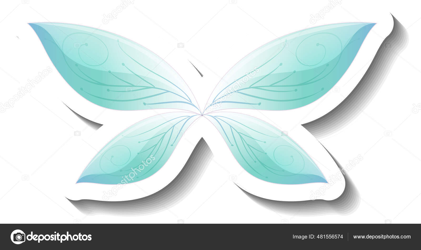 Una Plantilla Pegatina Con Mariposa Azul Ilustración Estilo Cuento Hadas  Vector de stock #481556574 de ©blueringmedia, image size:1600x951