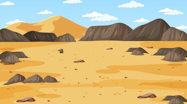 Paisaje Del Bosque Del Desierto Ilustración Escena Diurna — Vector de stock