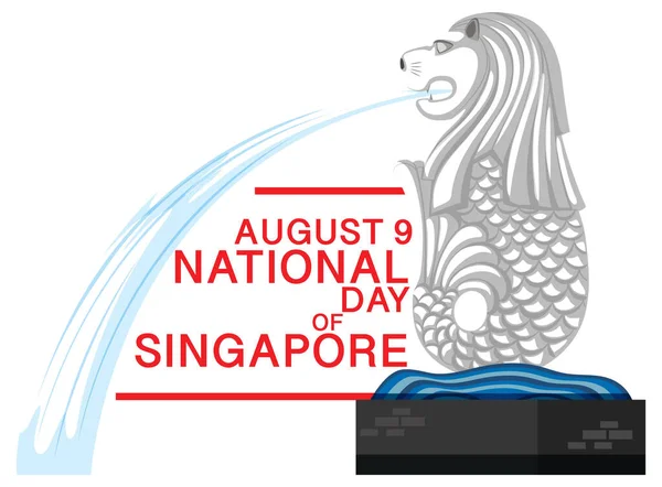 August 9Th National Day Singapore Banner Illustration — Stock Vector