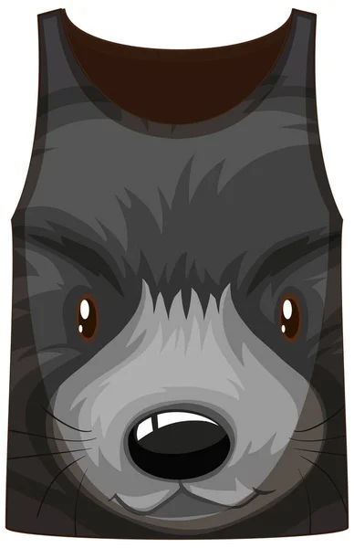 Tank Top Mit Gesicht Des Schwarzbärenmusters Illustration — Stockvektor