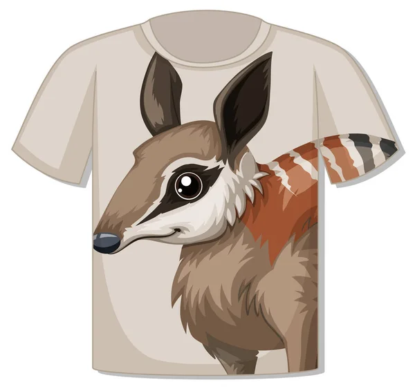 Εμπρός Από Shirt Απεικόνιση Πρότυπο Πρόσωπο Ζώου — Διανυσματικό Αρχείο