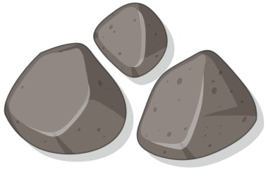 Beyaz arkaplanda izole edilmiş granit taşlar kümesi