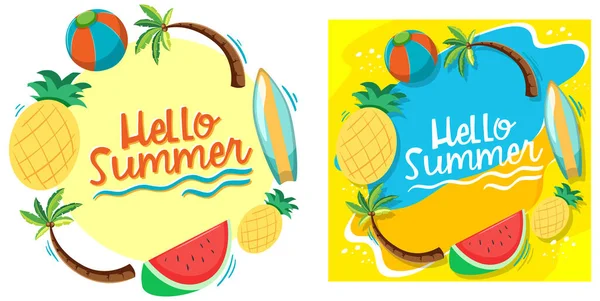 Hej Sommar Banner Mall Illustration — Stock vektor