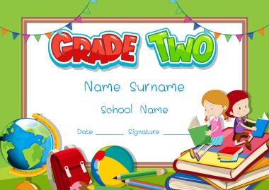 İkinci derece diploma veya sertifika şablonu çizimi