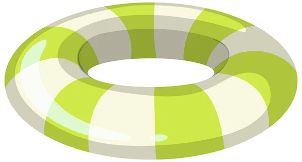 绿色和白色条纹泳圈孤立插图 — 图库矢量图片