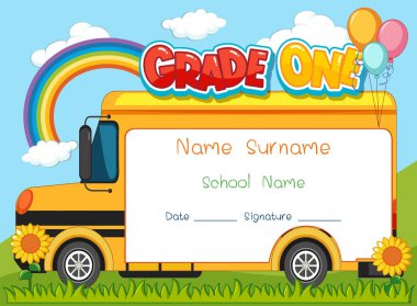 Birinci dereceden diploma veya sertifika şablonu çizimi