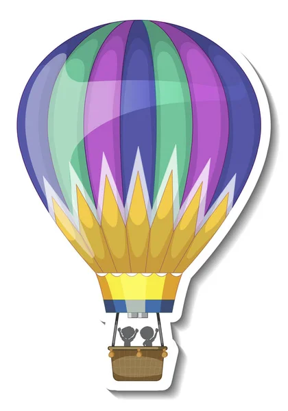 Sticker Template Hot Balloon Air Isolated Illustration — Stock Vector