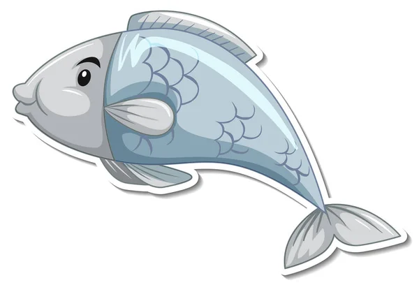 Мила Риба Морська Тварина Мультфільм Наклейка Ілюстрація — стоковий вектор