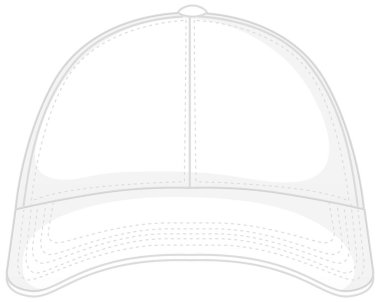 Front of basic white baseball cap isolated illustration