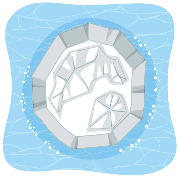 Aerial View Ice Island Isolated Illustration — Stockvector