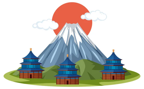 Mount Fuji Landmark Japan Illustration —  Vetores de Stock