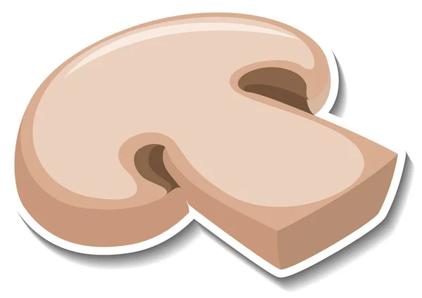 Sliced Champignon Mushroom Sticker White Background Illustration — Stock Vector