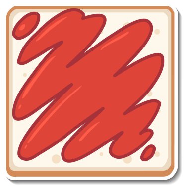 Beyaz arkaplan illüstrasyonunda dilimlenmiş ekmek etiketinin üst görünümü