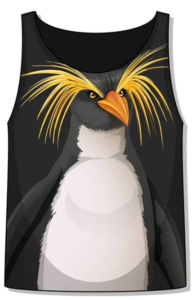 Parte Delantera Camiseta Sin Mangas Con Ilustración Patrón Pingüino — Archivo Imágenes Vectoriales