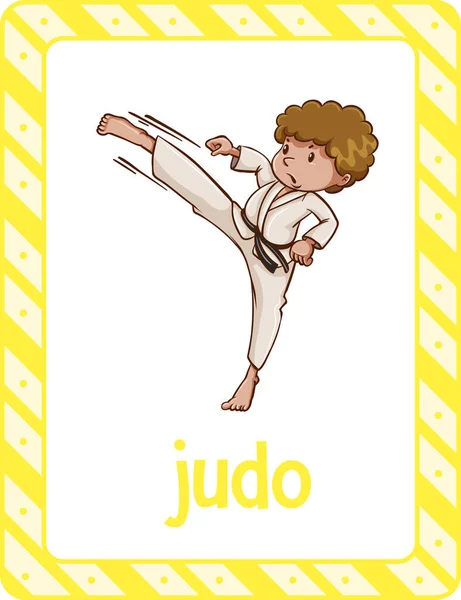 Vocabulary Flashcard Word Judo Illustration — Vector de stock