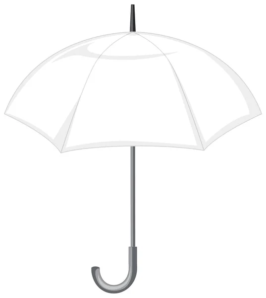 Open White Umbrella Isolated Illustration — Archivo Imágenes Vectoriales