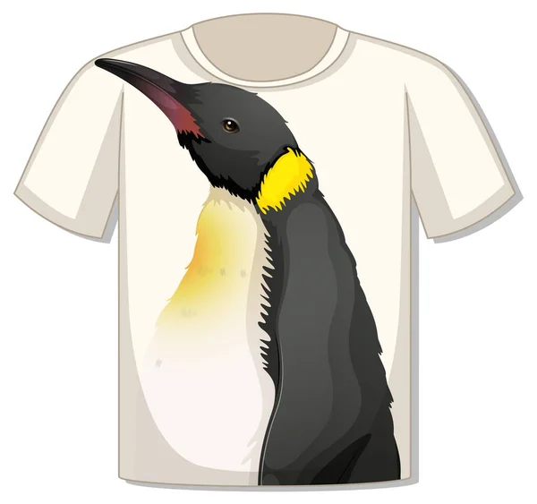 Framsida Shirt Med Pingvin Mall Illustration — Stock vektor
