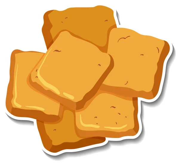 Biscuits Sticker Witte Achtergrond Illustratie — Stockvector