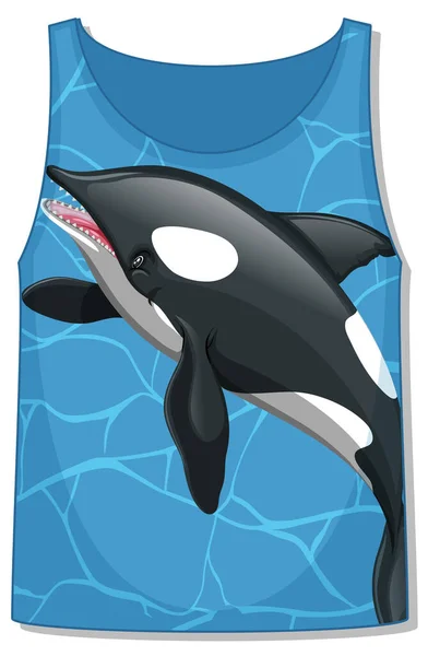 Front Tank Top Sleeveless Orca Whale Pattern Illustration — Image vectorielle