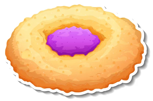 Bread Blueberry Jam Sticker White Background Illustration — Stockvector