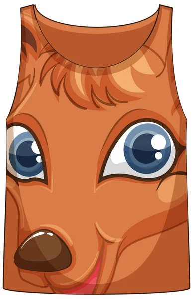 Tank Top Face Cute Deer Pattern Illustration — Διανυσματικό Αρχείο