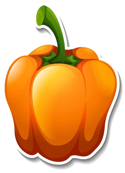 Orange Capsicum Sticker White Background Illustration — Image vectorielle