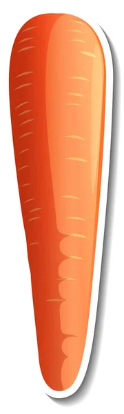 Carrot Sticker White Background Illustration — Image vectorielle