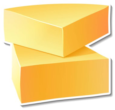 Beyaz arkaplan illüstrasyonunda peynir etiketi