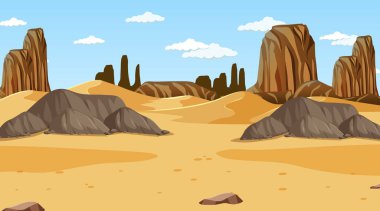 Çöl ormanı manzarası gündüz gösterimi