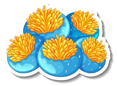 Mercan deniz elementi izole edilmiş bir etiket şablonu