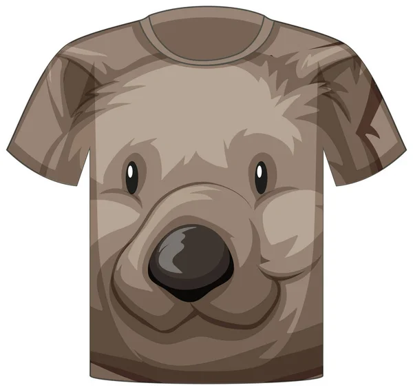 Μπροστά Από Shirt Πρόσωπο Του Χαριτωμένο Μοτίβο Αρκούδα Εικονογράφηση — Διανυσματικό Αρχείο