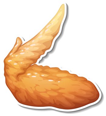 Beyaz arkaplanda kızarmış tavuk etiketi