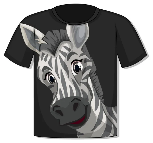 Frente Shirt Com Modelo Zebra Ilustração — Vetor de Stock