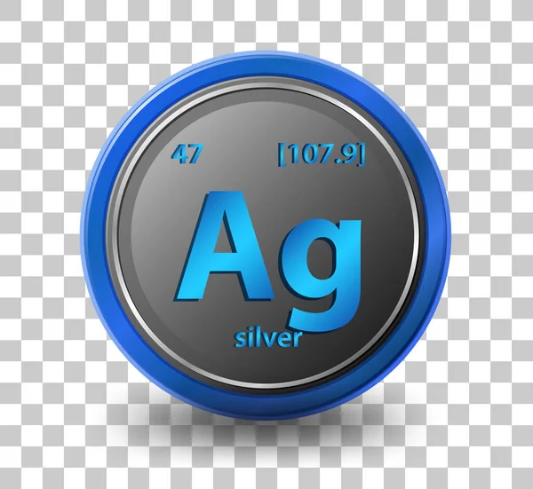 Silver Kemiskt Grundämne Kemisk Symbol Med Atomnummer Och Atommassa Illustration — Stock vektor