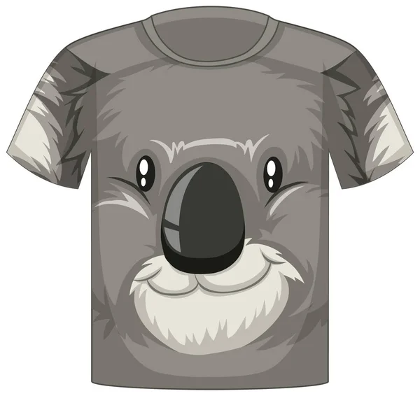 Front Shirt Face Koala Pattern Illustration — Stock Vector