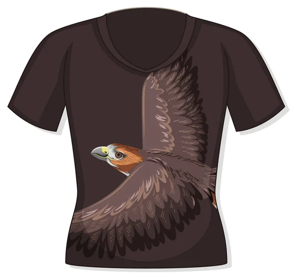 Parte Anteriore Della Shirt Con Disegno Modello Falco — Vettoriale Stock