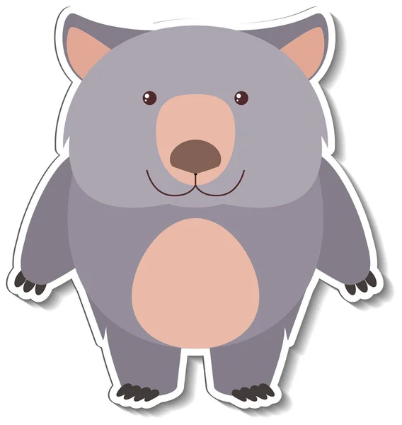 Simpatico Orso Cartone Animato Animale Adesivo Illustrazione — Vettoriale Stock