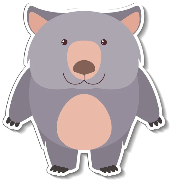 かわいいクマの動物ステッカーイラスト — ストックベクタ