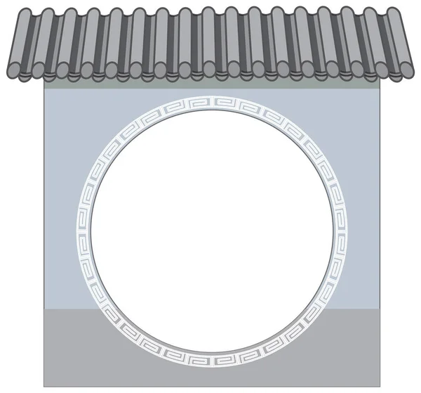 Ancienne Architecture Murale Chinoise Illustration Isolée — Image vectorielle